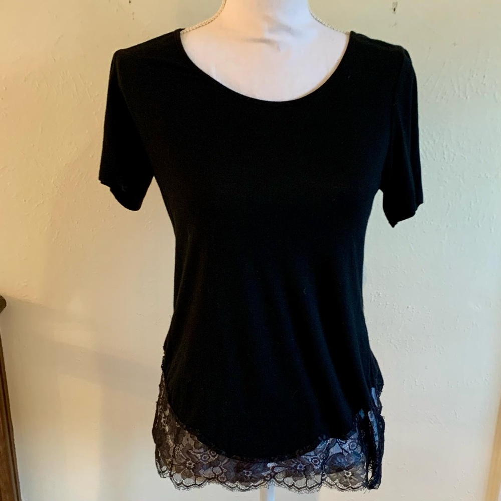 BKE Tee with Lace Trim